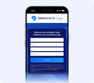 Interface smartphone Immediate Edge France inscription