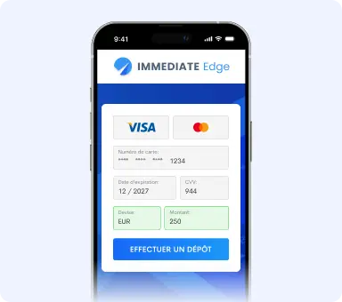Paiement sécurisé sur plateforme Immediate Edge